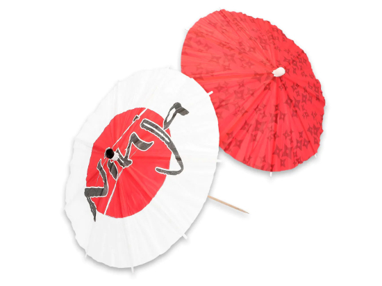 Set 6 Mini parasols cocktail 'Ninja' 2 designs (Ø 18 cm)