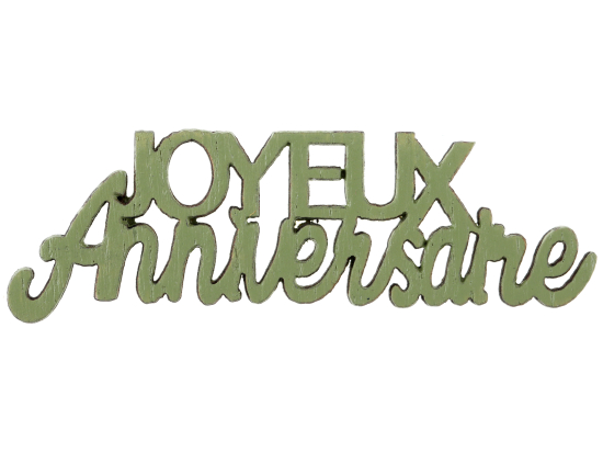 Déco à parsemer Joyeux Anniversaire métallisé Sauge