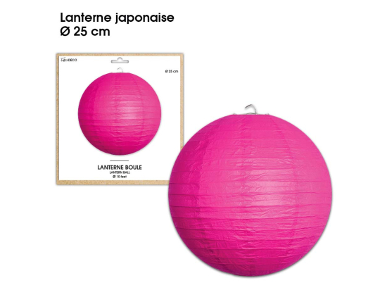 Lanterne Boule diamètre 25 cm - Couleur : Fuchsia