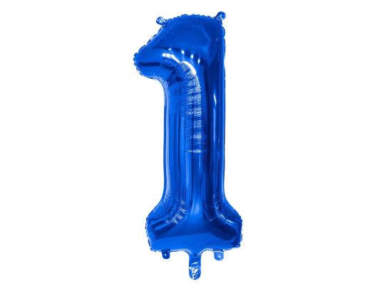 Ballon en aluminium '1' bleu