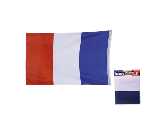 Drapeau avec boucles en métal Tricolore France