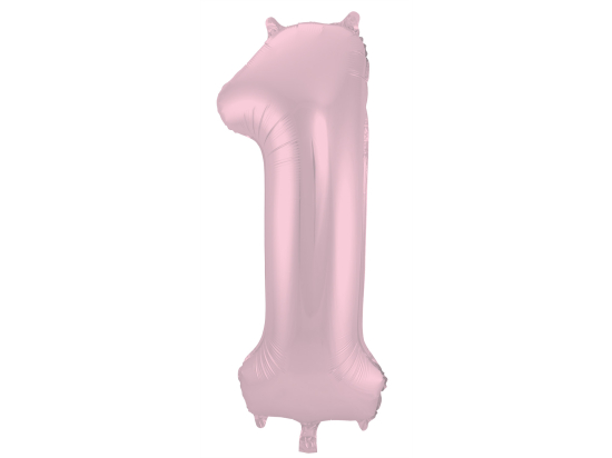 Ballon aluminium Chiffre 1 Rose Pastel Mate Métallique - 86 cm