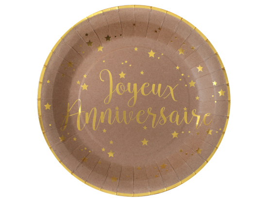 Assiette Joyeux Anniversaire Kraft