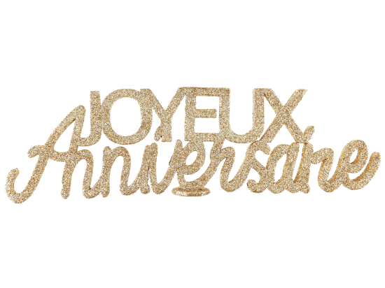 Lettres Joyeux Anniversaire pailletées Or