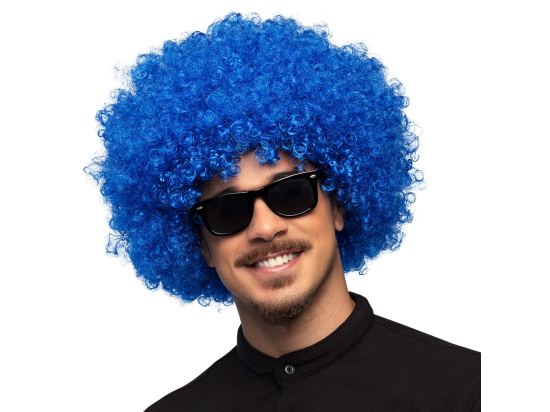 Perruque Afro Bleu