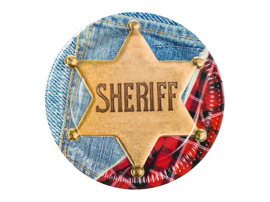 Set 6 Assiettes en papier Wild West 'SHERIFF'