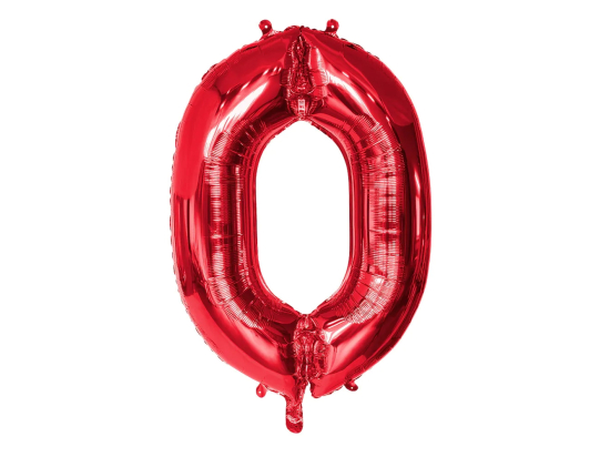 Ballon en aluminium '0' rouge