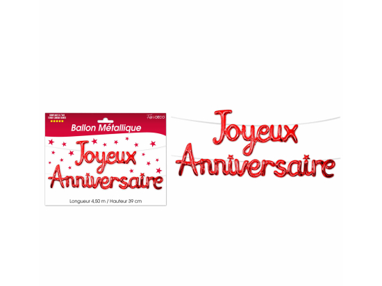 Ballon métallique Joyeux Anniversaire Couleur