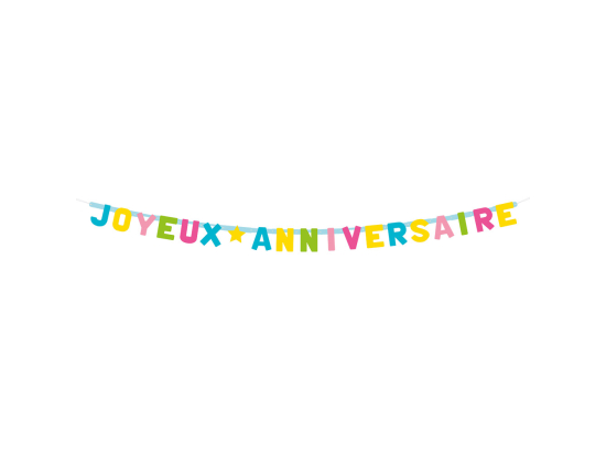 Guirlande lettre carton 'Joyeux Anniversaire'