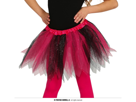 TUTU ENFANT ROSE-NOIR BRILLANT 30 CMS