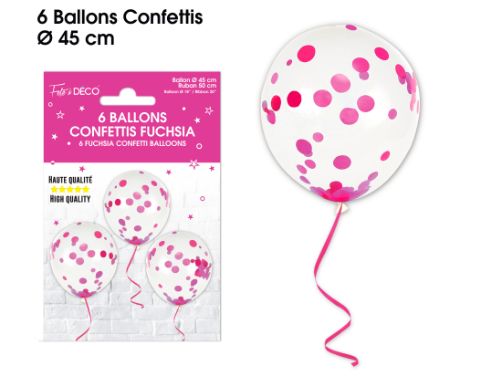 6 Ballons Confettis