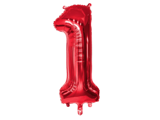 Ballon en aluminium '1' rouge