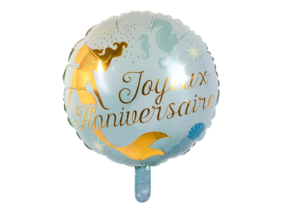 Ballon en aluminium Sirène 'Joyeux Anniversaire'