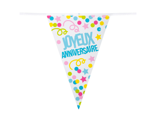 Guirlande de fanions PE 'Joyeux Anniversaire'