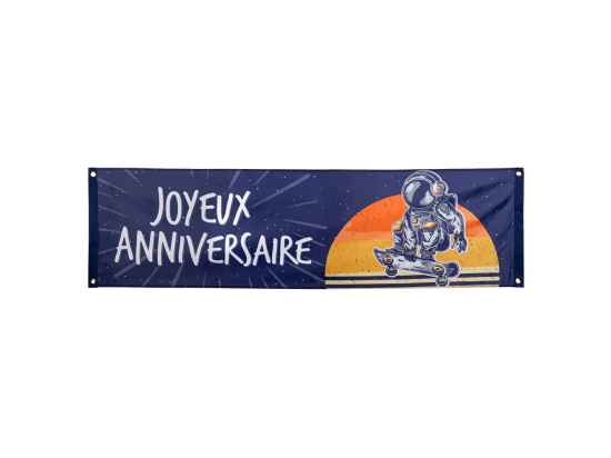 Bannière polyester Space  'Yoyeux Anniversaire' (50 x 180 cm)