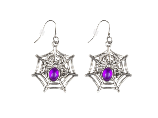 Paire Pendants d'oreille Purple widow