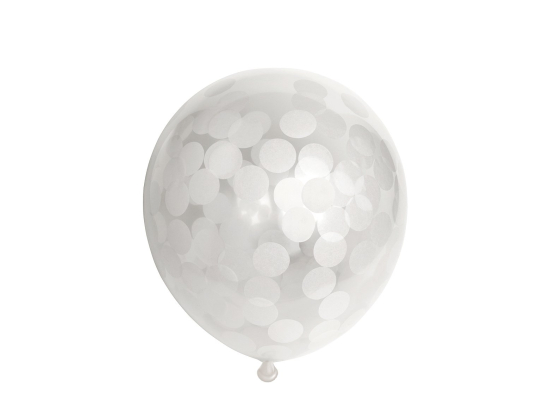 Ballon Transparent - Confetti Blanc