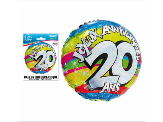 Ballon Holographique 20 Ans