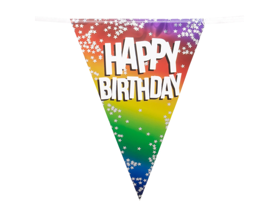 Guirlande de fanions aluminium 'Happy Birthday'