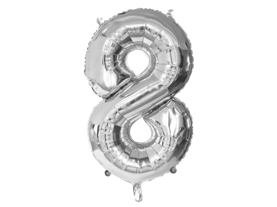 Ballon en aluminium '8' argent