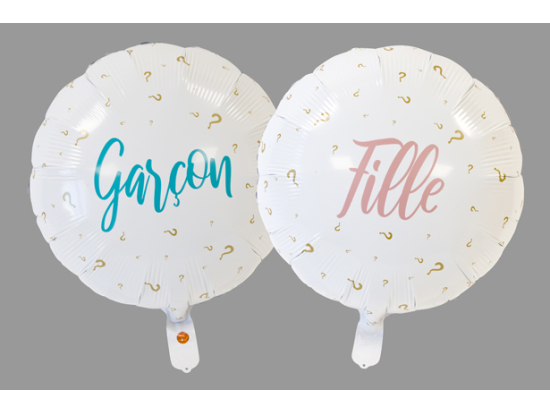 BALLON METALLIQUE GENDER REVEAL (diam 45 cm)