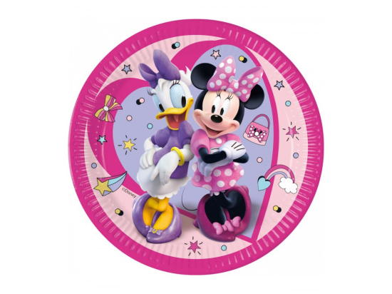 8 Assiettes en papier grande 23cm FSC - Minnie Junior