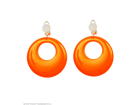 Paire de "BOUCLES D'OREILLES ORANGES NEON"