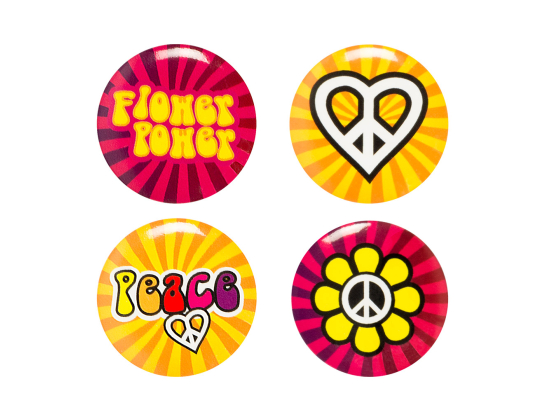 Set 4 Boutons Hippie