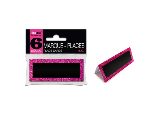 6 Marque-places pailletés couleur