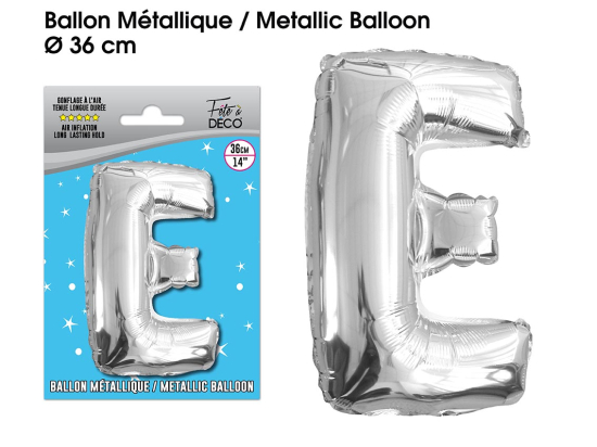 Ballon métallique Argent Lettres et Symboles