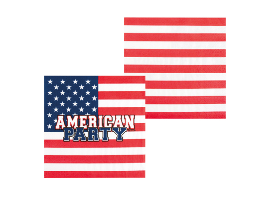 Set 20 Serviettes en papier 'AMERICAN PARTY' america USA