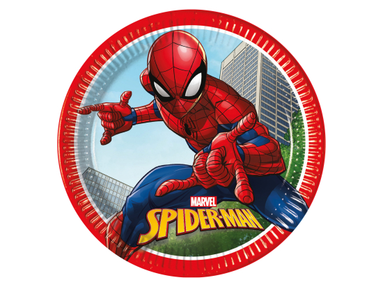 8 Assiettes en papier grande 23cm FSC - Spider-Man Crime Fighter