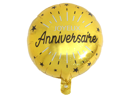 Ballon Alu Anniversaire Etincelant Or