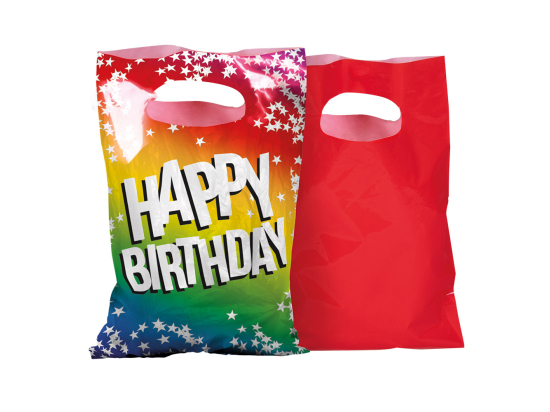 Set 6 Sachets de fête PE 'Happy Birthday'