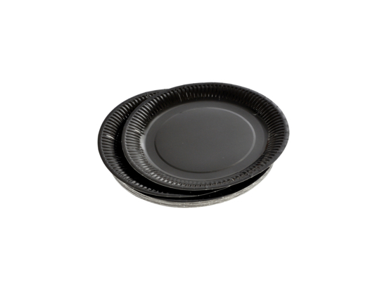 SET DE 20 ASSIETTES VITAMINE EN CARTON D18CM NOIR SANS FILM PLASTIQUE