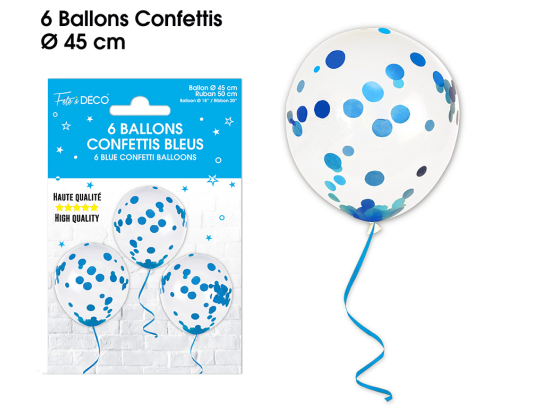 6 Ballons Confettis