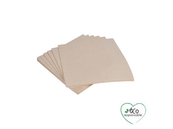 SET DE 20 SERVIETTES EN PULPE DE BAMBOU 3 PLIS 33*33CM NATUREL