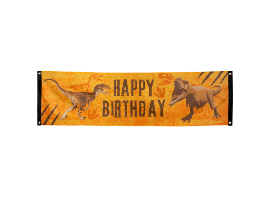 Bannière en polyester T-Rex 'Happy Birthday' (50x180 cm)