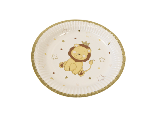 ASSIETTE EN CARTON PM LION COURONNE 18cm - 300gr (x 6)