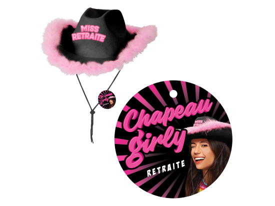 Chapeau Girly Anniversaire Noir - Tous les évènements de la vie : Retraite