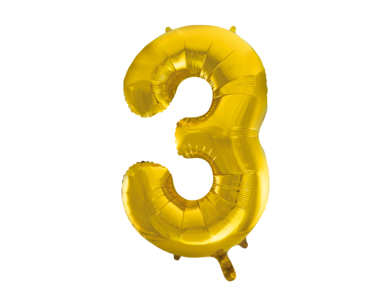 Foilballoon 34" no. 3 gold