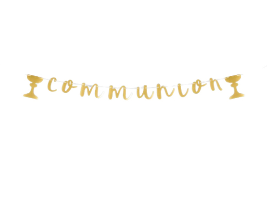 Guirlande lettres "Communion" or