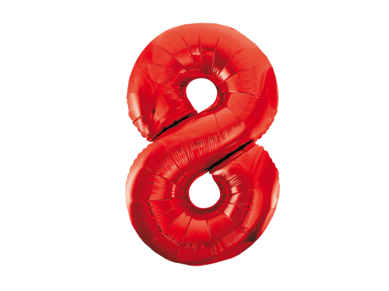 Foilballoon 34" no. 8 red