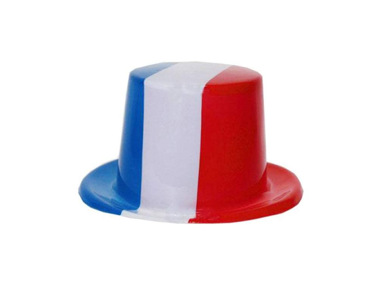 Chapeau haut de forme tricolore France