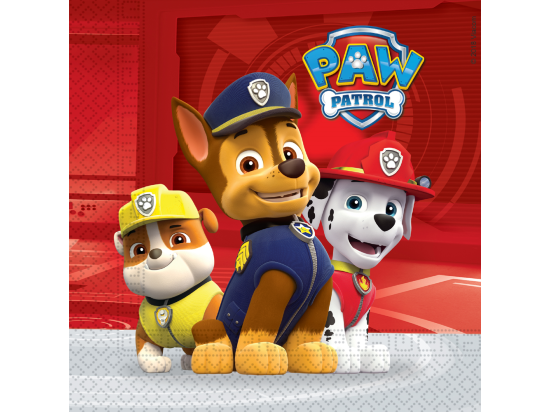 20 Two-Ply Paper Napkins 33x33cm - Paw Patrol Ready for Action