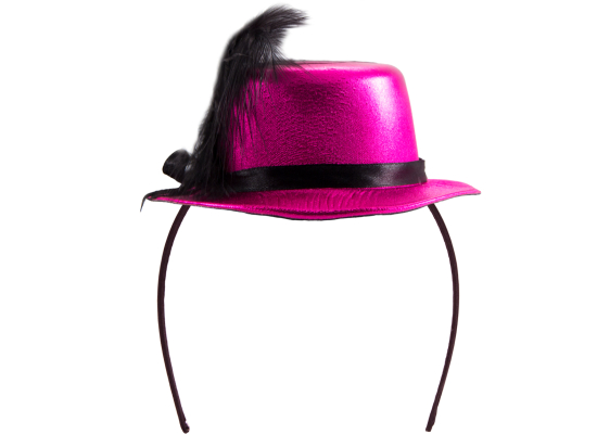 Tiare avec Petit Chapeau Métallique Magenta