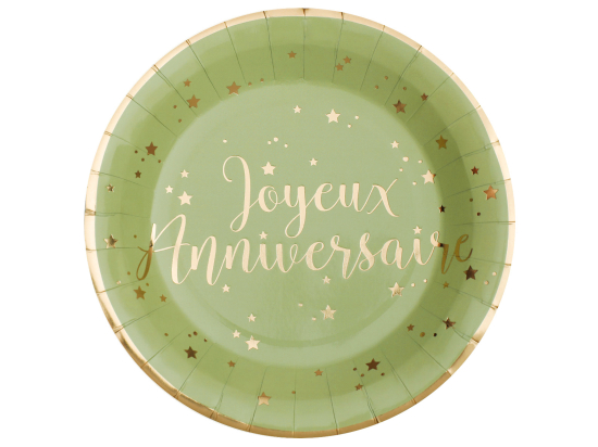 Assiette Joyeux Anniversaire Sauge