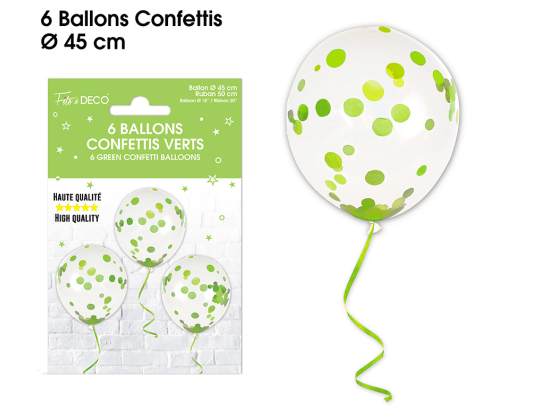 6 Ballons Confettis