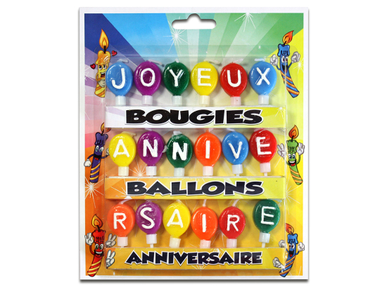 Bougies ballons Joyeux Anniversaire