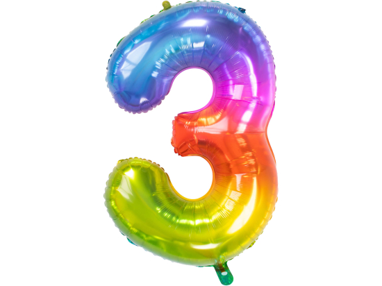 Ballon Chiffre 3 Multicolore 86cm